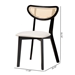 Baxton Studio Dannell Mid-Century Modern Cream Fabric and Black Finished Wood 2-Piece Dining Chair Set - CS003C-Black/Cream-DC-2PK
