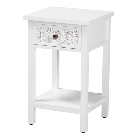 Baxton Studio Yelena Classic and Traditional White Finished Wood 2-Drawer Console Table