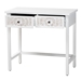 Baxton Studio Yelena Classic and Traditional White Finished Wood 2-Drawer Console Table - JY23A005-Wooden-Console Table