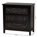 Baxton Studio Yelena Classic and Traditional Black Finished Wood 3-Drawer Storage Cabinet - JY23A006-Wooden-Storage Cabinet