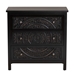 Baxton Studio Yelena Classic and Traditional Black Finished Wood 3-Drawer Storage Cabinet - JY23A006-Wooden-Storage Cabinet