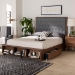 Baxton Studio Jalie Classic Transitional Grey Fabric and Walnut Brown Finished Wood King Size Platform Storage Bed - MG9765/6001-1S-King