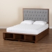 Baxton Studio Jalie Classic Transitional Grey Fabric and Walnut Brown Finished Wood King Size Platform Storage Bed - MG9765/6001-1S-King