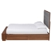 Baxton Studio Jalie Classic Transitional Grey Fabric and Walnut Brown Finished Wood King Size Platform Storage Bed - MG9765/6001-1S-King