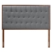 Baxton Studio Harumi Classic and Traditional Grey Fabric and Walnut Brown Finished Wood King size Headboard - MG9765-Dark Grey/Walnut-HB-King