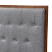 Baxton Studio Harumi Classic and Traditional Grey Fabric and Walnut Brown Finished Wood King size Headboard - MG9765-Dark Grey/Walnut-HB-King