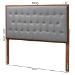 Baxton Studio Harumi Classic and Traditional Grey Fabric and Walnut Brown Finished Wood King size Headboard - MG9765-Dark Grey/Walnut-HB-King