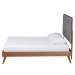 Baxton Studio Dericia Classic and Traditional Grey Fabric and Walnut Brown Finished Wood King Size Platform Bed - MG9765/9704-King