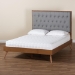 Baxton Studio Dericia Classic and Traditional Grey Fabric and Walnut Brown Finished Wood King Size Platform Bed - MG9765/9704-King