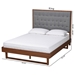 Baxton Studio Bryn Classic and Traditional Grey Fabric and Walnut Brown Finished Wood King Size Platform Bed - MG9765/94043-King