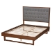 Baxton Studio Bryn Classic and Traditional Grey Fabric and Walnut Brown Finished Wood King Size Platform Bed - MG9765/94043-King