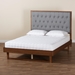 Baxton Studio Bryn Classic and Traditional Grey Fabric and Walnut Brown Finished Wood King Size Platform Bed - MG9765/94043-King