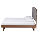 Baxton Studio Padilla Classic and Traditional Grey Fabric and Walnut Brown Finished Wood Queen Size Platform Bed - MG9766/97043-Walnut-Queen