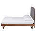Baxton Studio Sereno Classic and Traditional Grey Fabric and Walnut Brown Finished Wood King Size Platform bed - MG9767/97043-King