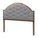 Baxton Studio Madeline Classic and Traditional Grey Fabric and Walnut Brown Finished Wood King Size Headboard