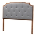 Baxton Studio Fortuna Classic and Traditional Grey Fabric and Walnut Brown Finished Wood King Size Headboard
