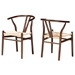 Baxton Studio Paxton Modern Dark Brown Finished Wood 2-Piece Dining Chair Set
