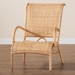 bali & pari Madura Modern Bohemian Natural Brown Rattan Lounge Chair - Madura-Rattan-CC