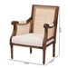 bali & pari Desmond Traditional French Beige Fabric and Walnut Brown Finished Wood Accent Chair - SEA687-Medium tone-NAT02/White-F00