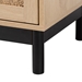Baxton Studio Cherelle Mid-Century Modern Light Brown and Black 1-Drawer End Table - SR221277-Wooden-ET