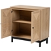 Baxton Studio Cherelle Mid-Century Modern Light Brown and Black 2-Door Storage Cabinet - SR221278-Wooden-Cabinet