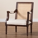 bali & pari Garridan Traditional French Beige Fabric and Dark Brown Finished Wood Accent Chair - SEA672-Dark wood-NAT03/White-F00