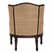 bali & pari Ornella Traditional French Beige Fabric and Dark Brown Finished Wood Accent Chair - SEA667-Dark wood-NAT03/White-F00