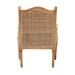 bali & pari Rachana Traditional French Beige Fabric and Honey Oak Finished Wood Accent Chair - SEA675-Light wood-NAT01/White-F00