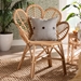 bali & pari Eliava Modern Bohemian Natural Rattan Flower Accent Chair - Flower-Natural-AC