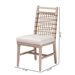 bali & pari Ulric Modern Bohemian White Washed Mahogany Wood Dining Chair - Versa-Cerused White/Brown Rope-DC