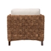 bali & pari Vevina Modern Bohemian Dark Brown Mahogany Wood and Woven Seagrass Arm Chair - DCWH 10016-Mahogany/White Cushions-CC