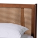 Baxton Studio Aveena Mid-Century Modern Walnut Brown Finished Wood King Size Platform Bed - MG0004-3-Ash Walnut/Rattan-King