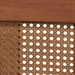 Baxton Studio Aveena Mid-Century Modern Walnut Brown Finished Wood Queen Size Platform Bed - MG0004-3-Ash Walnut/Rattan-Queen