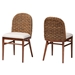 bali & pari Denver Modern Bohemian Walnut Brown Finished Acacia Wood and Seagrass 2-Piece Dining Chair Set