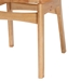 Baxton Studio Nenet Mid-Century Modern Oak Brown Finished Wood and Rattan 2-Piece Dining Chair Set - RH256C-Natural Rattan/Natural Flat Seat-DC-2PK