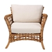 bali & pari Babette Modern Bohemian Natural Brown Rattan Arm Chair - DCWH 10015-Mina/White Cushions-CC