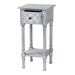 Baxton Studio Gellert Classic and Traditional Grey Finished Wood 1-Drawer End Table - JY23A092-Grey-ET