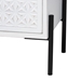 Baxton Studio Nefeli Mid-Century Transitional White Finished Wood and Black Metal 1-Drawer Storage Cabinet - JY23A335R-White Wooden-Cabinet
