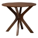 Baxton Studio Giuliana Mid-Century Modern Walnut Brown Finished Wood and Woven Rattan 5-Piece Dining Set - RH253C-Walnut Rattan-Round-5PC Dining Set