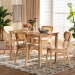 Baxton Studio Haviland Mid-Century Modern Oak Brown Finished Wood and Rattan 5-Piece Dining Set - RH256C-Natural Rattan-Rectangle-5PC Dining Set