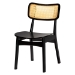 Baxton Studio Linnet Mid-Century Modern Dark Brown Finished Wood and Rattan 5-Piece Dining Set - RH254C-Natural Rattan/DB-Round-5PC Dining Set