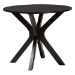 Baxton Studio Linnet Mid-Century Modern Dark Brown Finished Wood and Rattan 5-Piece Dining Set - RH254C-Natural Rattan/DB-Round-5PC Dining Set
