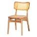 Baxton Studio Dulcet Mid-Century Modern Oak Brown Finished Wood and Rattan 5-Piece Dining Set - RH257C-Natural Rattan-Rectangle-5PC Dining Set