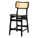 Baxton Studio Tafari Mid-Century Modern Dark Brown Finished Wood and Rattan Pub Set - RH254P-Natural Rattan/Dark Brown-5PC Pub Set