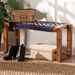 bali & pari Prunella Modern Bohemian Two-Tone Navy Blue and Natural Brown Seagrass and Acacia Wood Accent Bench - F232-FT23-Navy Blue/Brown Diamond Pattern-Bench