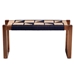 bali & pari Jerilyn Modern Bohemian Two-Tone Navy Blue and Natura Brown Seagrass and Acacia Wood Accent Bench - F232-FT23-Navy Blue/Brown Triangle Pattern-Bench