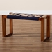 bali & pari Jerilyn Modern Bohemian Two-Tone Navy Blue and Natura Brown Seagrass and Acacia Wood Accent Bench - F232-FT23-Navy Blue/Brown Triangle Pattern-Bench