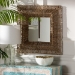 bali & pari Collice Modern Bohemian Metal and Natural Brown Seagrass Accent Wall Mirror - F232-FT25-Seagrass-Mirror