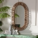 bali & pari Geona Modern Bohemian Metal and Natural Brown Seagrass Accent Wall Mirror - F232-FT28-Jute-Mirror
