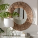 bali & pari Leala Modern Bohemian Metal and Natural Brown Seagrass Accent Wall Mirror - F232-FT30-Jute-Mirror